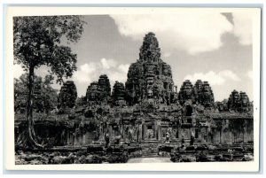 c1940's Bayon Temple Angkor Cambodia RPPC Photo Unposted Vintage Postcard