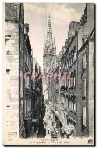 Postcard Old Saint Malo La Grande Rue The High Street