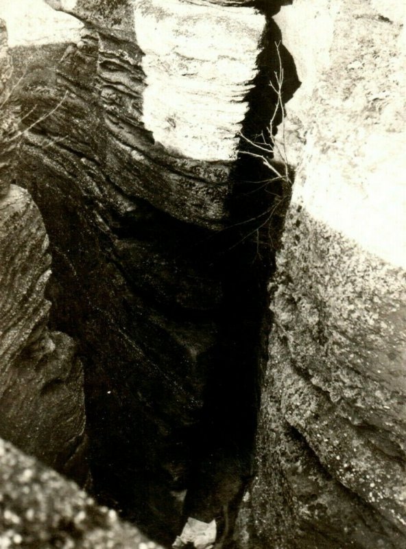 RPPC 70 Foot Look Down at Rock City Park, Olean, New York Vintage Postcard P13 