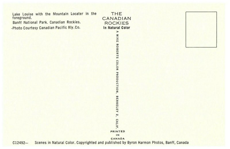 Lake Louise Altitude 5680 Compass Canada Postcard