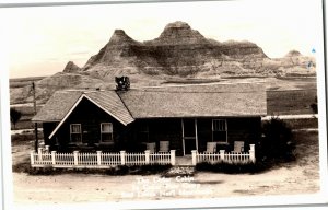 RPPC The Cedar Cabin in Cedar Pass Camp Badlands Nat'l Monument Postcard N38