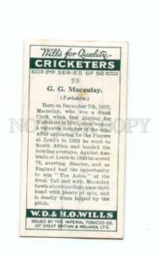 166949 George MACAULAY English cricketer who played cricket