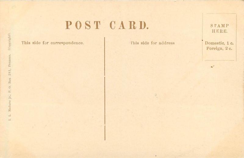 c1910 Chromograph Postcard Sanatorium at Taboga Panama Unposted