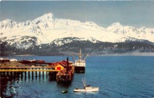 Seward Alaska~Alaska Line Steamer Docks @ Southern Terminus of Railway~1950s Pc