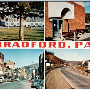 c1970s Bradford, PA Collage Downtown Kendall Oil Chrome Photo Postcard Vtg A68