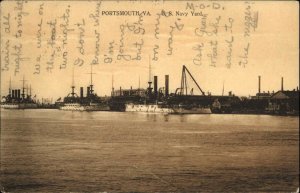 Portsmouth Virginia VA Navy Ship Yard Vintage Postcard