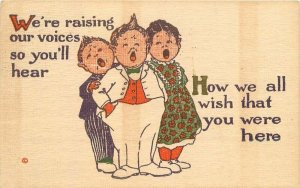 Arts Crafts 1913 Singing Children Artist impression Postcard 21-3415