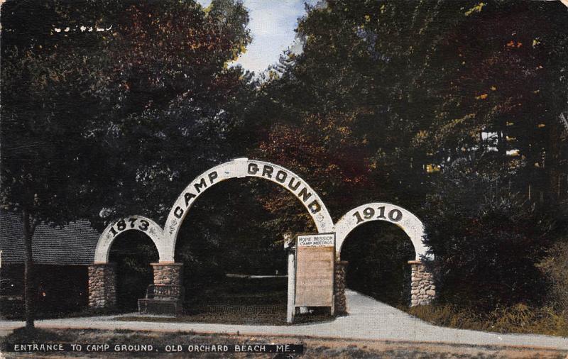 Entrance to Camp Ground, Old Orchard Beach, Maine, Early Postcard, Used