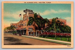 The Jacaranda Hotel, Avon Park, Florida, Vintage 1941 Linen L.L. Cook Postcard