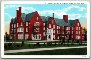 Vtg Toldeo Ohio OH Sunset House Old Ladies Home Retirement 1920s View Postcard