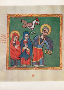 Saint St Peters Sorrow When The Cock Crew Ethiopia Old Manuscript Postcard