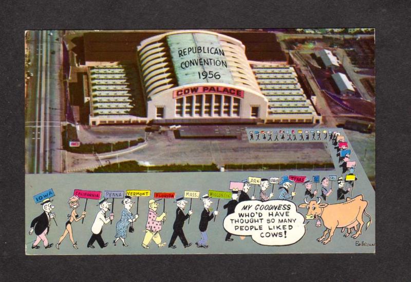 CA Cow Palace Republican Party Convention 1956 San Francisco California Postcard