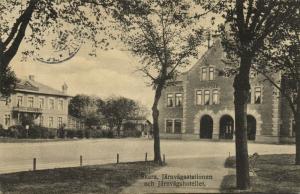 sweden, SKARA, Järnvägsstationen och Järnvägshotellet, Station and Hotel (1919)