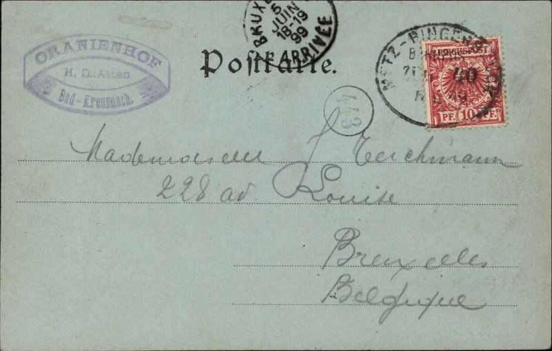 1899 Cancel Postcard Bad Kreuznach GERMANY Kurhaus Spa House