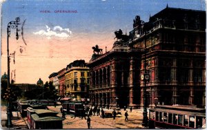 Austria Wien Opernring Vienna Vintage Postcard 09.60