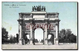 Old Postcard Paris Arc de Triomphe Tuileries