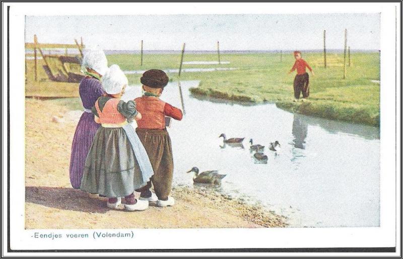 Netherlands, Holland - Children Water Ducks - [FG-154]