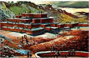 Postcard AZ Wupatki National Monument Pueblo Painted by Paul Coze 1950s H27