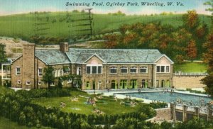 Swimming Pool, Oglebay Park, Wheeling, W. Va Vintage Postcard P13