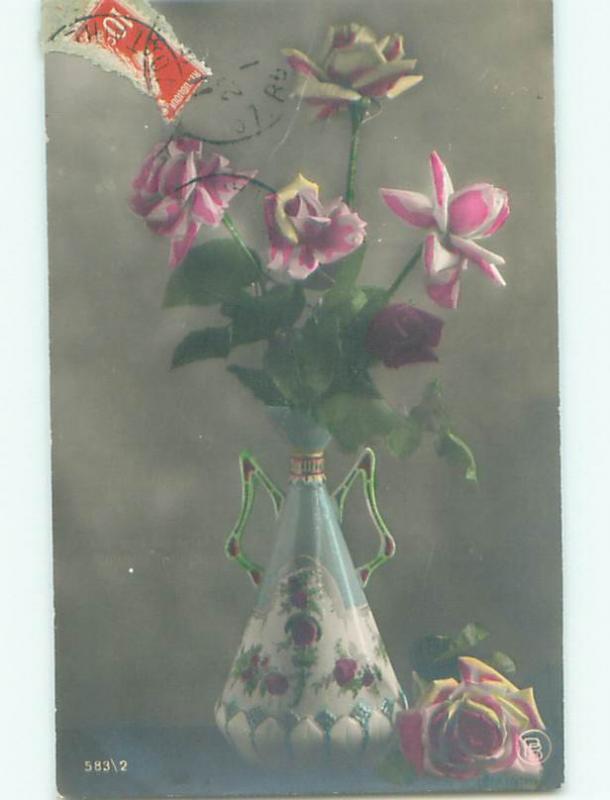 tinted rppc c1910 BEAUTIFUL FLOWERS AC9331