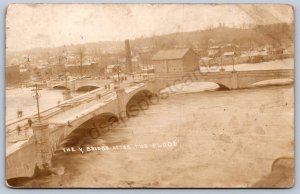 K42/ Zanesville Ohio RPPC Postcard c1910 Y-Bridge Flood Disaster 295