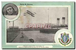 Postcard Old Jet Aviation Biplane M Farman European tour in June and July 191...