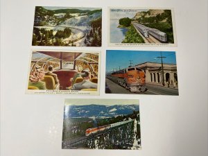 California Zephyr Postcards Lot of 5 Vista Dome Western Pacific Railroad Railway