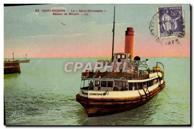 Postcard Old Saint Nazaire Le Saint Christophe boat Mindin