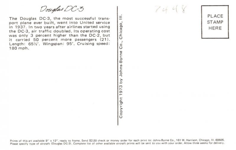 Douglas DC-3  signed Ray Andersen