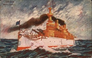 BATTLESHIP Oregon c1905 Postcard