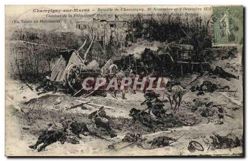 Postcard Old Army Champigny sur Marne Battle of Champigny