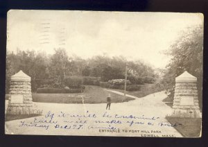 Lowell, Massachusetts/MA Postcard, Entrance To Fort Hill Park, 1907!