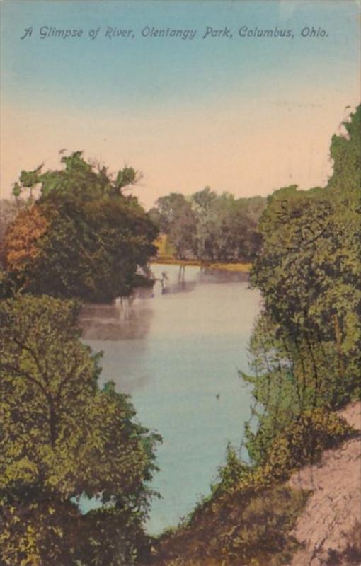 Ohio Columbus Glimpse Of River In Olentangy Park 1909