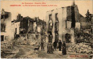 CPA Militaire Gerbéviller - La Rue de Lorraine aprés l'incendie (91825)