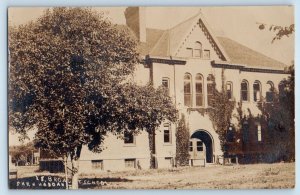 Shenandoah Iowa IA Postcard RPPC Photo Broad At School Building 1908 Antique