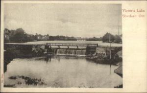 Stratford Ontario Victoria Lake Dam c1910 Postcard