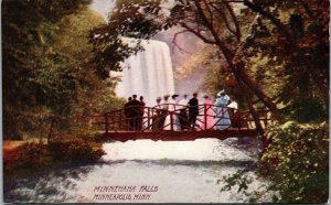 Vtg Minneapolis Minnesota MN Minnehaha Falls Wooden Bridge 1910s Postcard