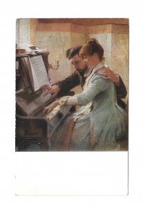 At The Piano Painting Albert Edelfelt Goteborgs Museum Paul Heckscher Postcard