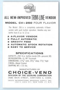 Dr Pepper Model CV-250 Four Flavors Choice Vend Vending Machine Postcard