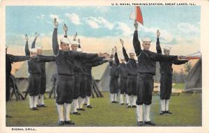 Great Lakes Illinois US Naval Training Station Antique Postcard J47278