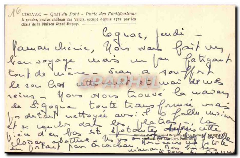 Old Postcard Cognac Port Quay