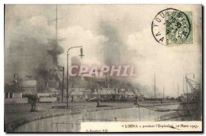 Old Postcard The Jena During Exploion March 12, 1907