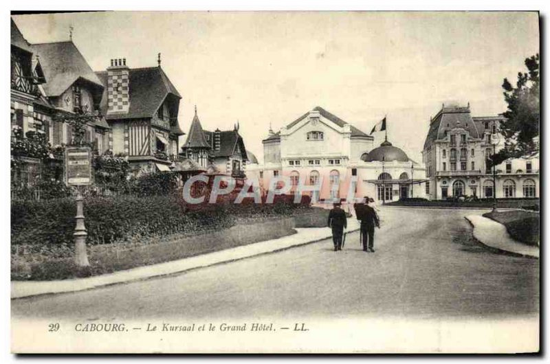 Old Postcard Cabourg Kursaal and the large hotel