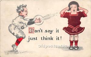 Don't say it just think it Baseball Postcard