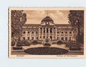 Postcard Kurhaus mit Bowling-green, Wiesbaden, Germany