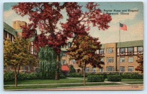 MAYWOOD, Illinois IL ~ BAPTIST HOME & HOSPITAL 1950s Cook County Linen Postcard