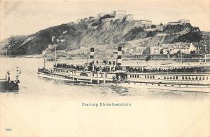 Germany Featung Ehrenbreitatein Ship Postcard