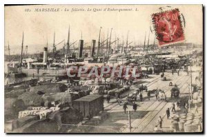 Postcard Old Pier Marseille Joliette Boarding