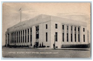 c1950's United Post Office Building Entrance Waterbury Connecticut CT Postcard