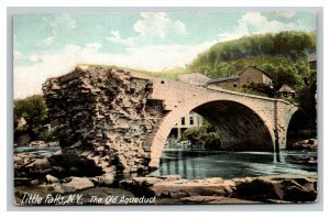 Vintage 1900's Postcard The Old Aqueduct River Little Falls New York
